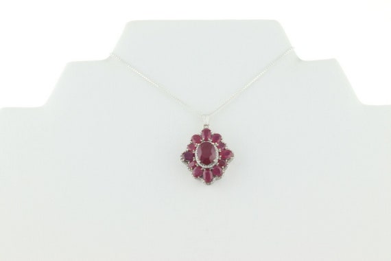 Sterling Silver Ruby Necklace 18 inch chain - image 6