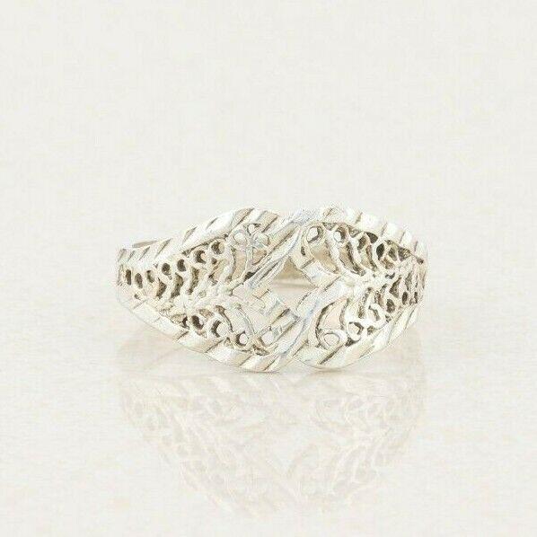 Sterling Silver Filigree Band Ring Size 6 1/2