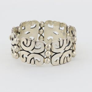 Sterling Silver Vintage Mexico Heavy Link Bracelet 7" inch