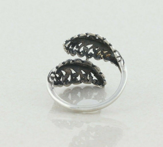 Sterling Silver Bypass Feather Ring Size 9 1/4 - image 7