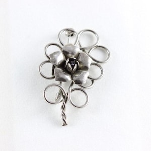 Sterlingzilveren bloemspeld broche Vintage Coro Sterling