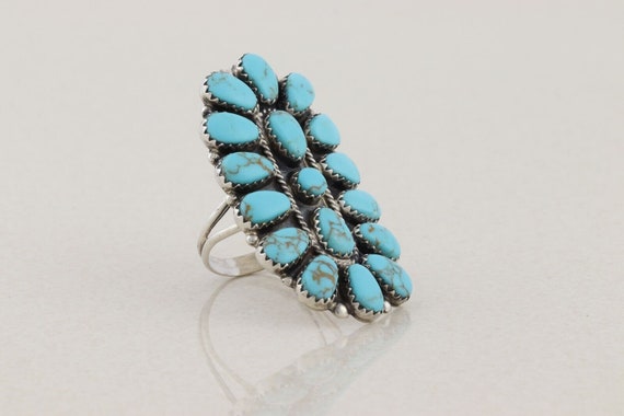 Sterling Silver Turquoise Ring Signed AS Size 9 3… - image 7