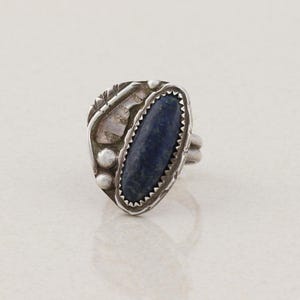 Sterling Silver Lapis Lazuli Ring Size 6 1/2