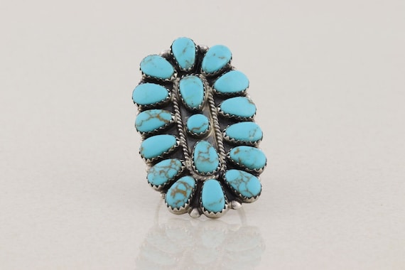 Sterling Silver Turquoise Ring Signed AS Size 9 3… - image 1