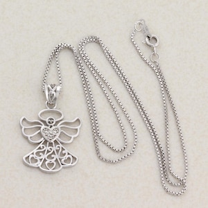 Sterling Silver Angel Necklace 20&quot; Chain
