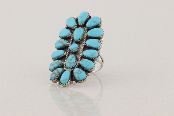 Sterling Silver Turquoise Ring Signed AS Size 9 3… - image 5