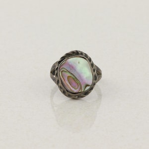 Sterling Silver Abalone Ring Size 8