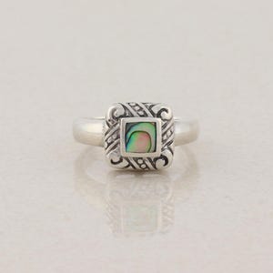Sterling Silver Abalone Ring Size 7