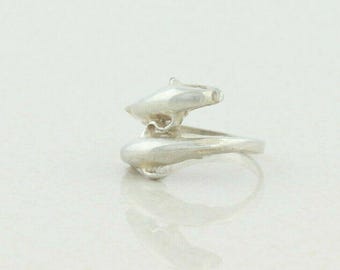 Anillo de delfín en plata de ley talla 6 1/2