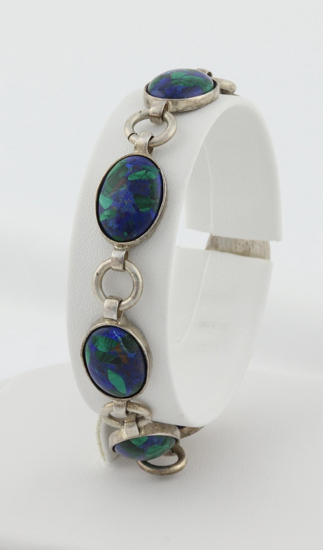 Sterling Silver Arctic Opal Blue Green Bracelet 7 1/4