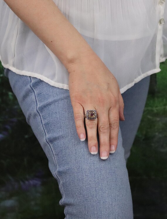 Sterling Silver Ruby Ring Size 9 - image 3