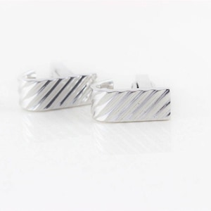 Mens Sterling Silver Swank Bullet Back Cufflinks