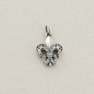 Alleen hanger Fleur de lis-hanger sterlingzilver met diamant - ketting niet inbegrepen
