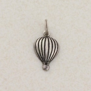 Sterling Silver Hot Air Balloon Charm or Pendant 7/8&quot; x 3/8&quot;