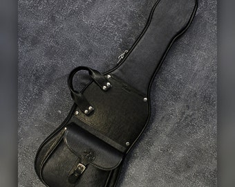 Leather guitar bag, electric guitar case, guitar case, electric guitar carrying case, guitar gig bag, leather guitar case, guitar cover