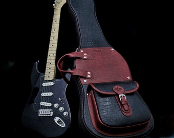 Borsa per chitarra in pelle, custodia per chitarra elettrica, custodia per chitarra, custodia per chitarra elettrica - Custodia per chitarra in pelle di lusso fatta a mano