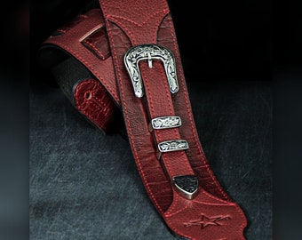 Tex Mex.gift guitar player leatherstrap ,Guitar strap, leatherstraps, customized leatherstrap, guitar custom leatherstrap,bass leatherstrap,