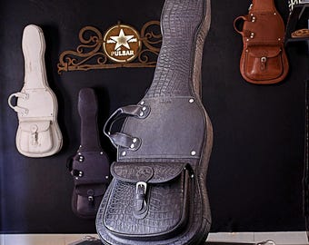 Borsa per chitarra in pelle, custodia per chitarra elettrica, custodia per chitarra, custodia per chitarra elettrica, borsa da concerto per chitarra, custodia per chitarra in pelle di lusso fatta a mano