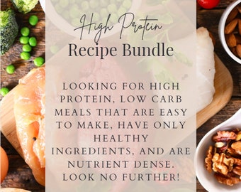 Pacote de receitas repletas de proteínas: Aumente a nutrição com refeições ricas em proteínas - Guia de culinária saudável com macros, construção muscular - Download instantâneo