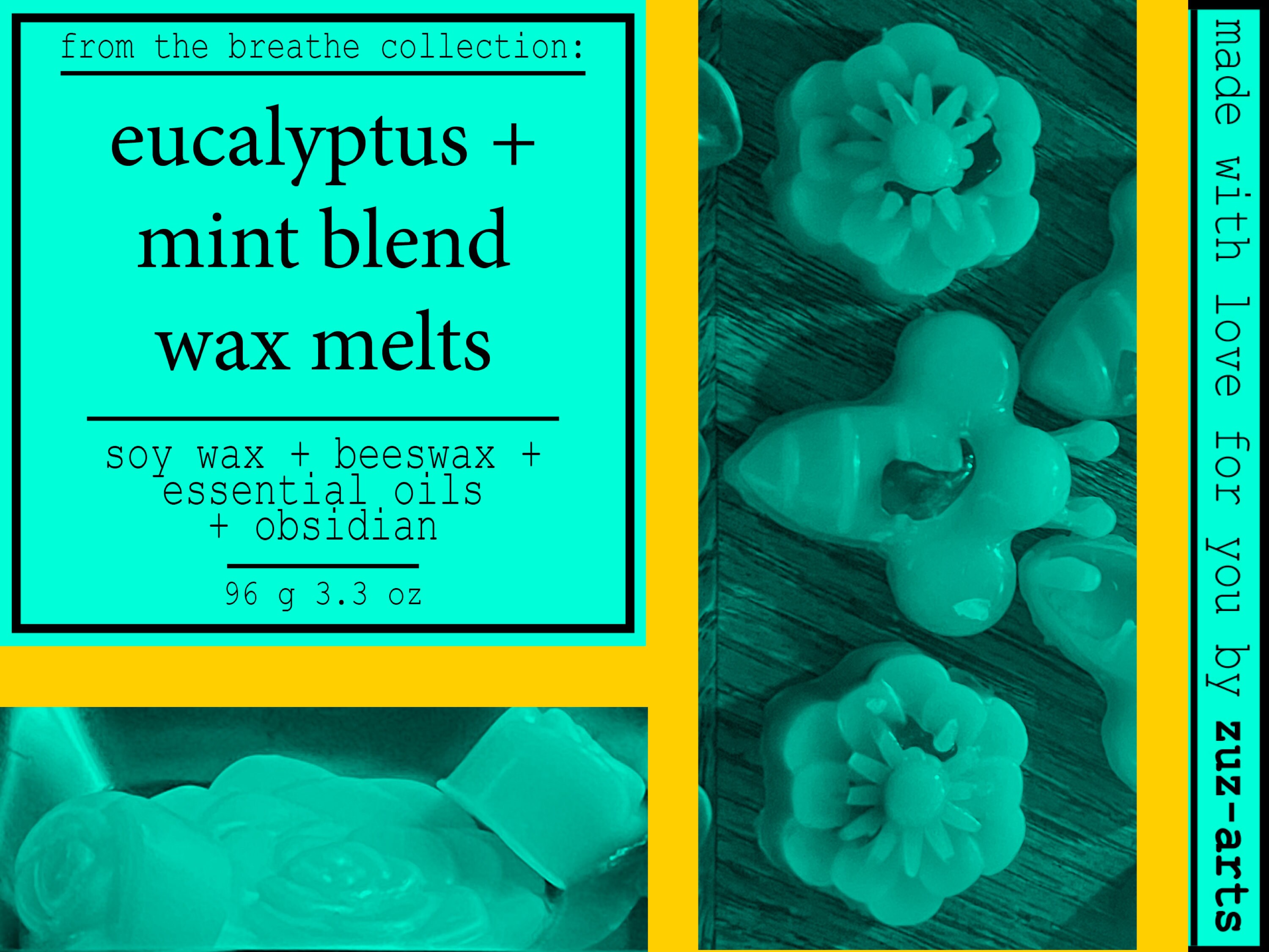 Handmade EUCALYPTUS SPEARMINT Soy Blend Wax Melts 2.75 Oz Warmer