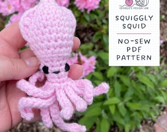 Crochet Squid Amigurumi Pattern: Squiggly, Ocean-Inspired, No-Sew Plush Design (Digital Download PDF)