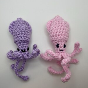 MADE-TO-ORDER- Crochet Amigurumi - Squiggly Squid - Crochet Plushie squid, keychain, ornament or decor
