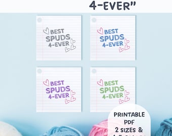 Potato Pun Gift Tags | Doodle Style Printable Cards for Friends | Amigurumi Gifts