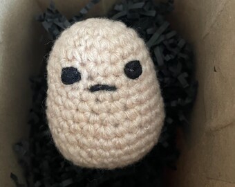 MADE-TO-ORDER - Pouty Potato - emotionally honest, amigurumi plushie, desk toy, stress toy