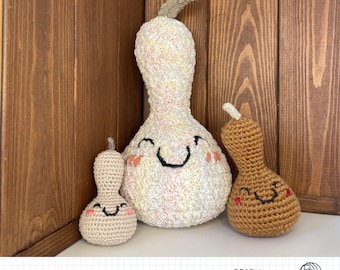 Grateful Gourd Plushie | Handmade Crochet Fall Decor | Cozy Autumn Desk Buddy/Gift