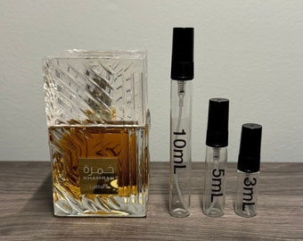 Lattafa Khamrah Eau De Parfum [ 3mL, 5mL, 10mL ] Fragrance Travel Sample/Cologne Decants