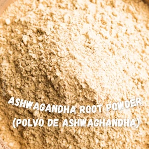Ashwagandha rotpulver, polvo de ashwagandha, ayurvediska örter, örtmedicin, naturlig stresslindring, ayurvedisk medicin, mäns hälsa, ört bild 1