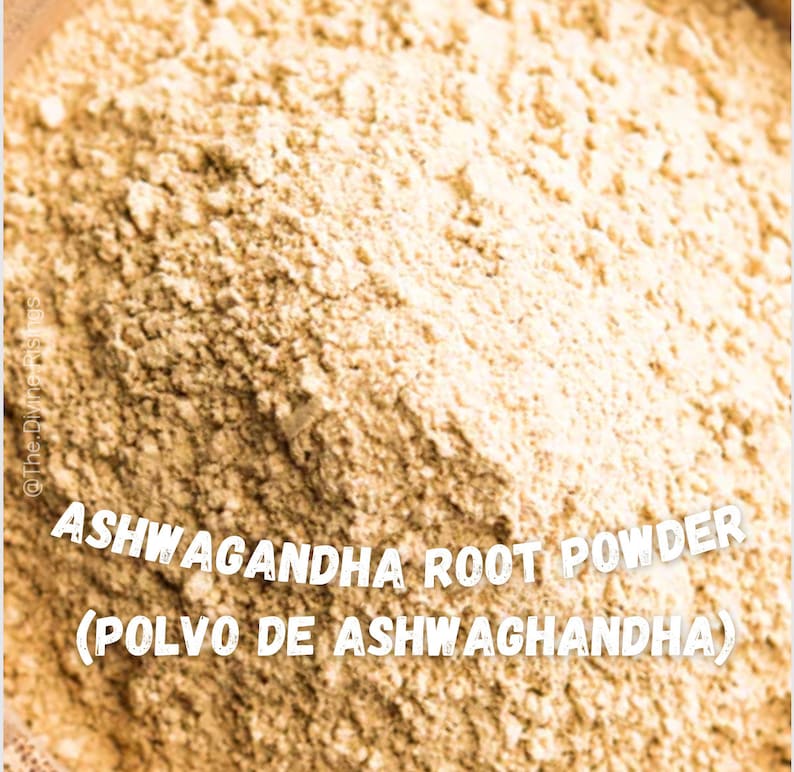 Ashwagandha rotpulver, polvo de ashwagandha, ayurvediska örter, örtmedicin, naturlig stresslindring, ayurvedisk medicin, mäns hälsa, ört bild 1