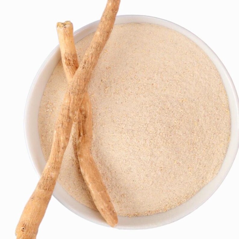 Ashwagandha rotpulver, polvo de ashwagandha, ayurvediska örter, örtmedicin, naturlig stresslindring, ayurvedisk medicin, mäns hälsa, ört bild 2