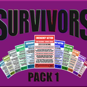 Survival Survivors Survivalist Camping Natur Notfall Aktionskarten Jagd Angeln Sicherheitsinformationen Schritt für Schritt Anleitung