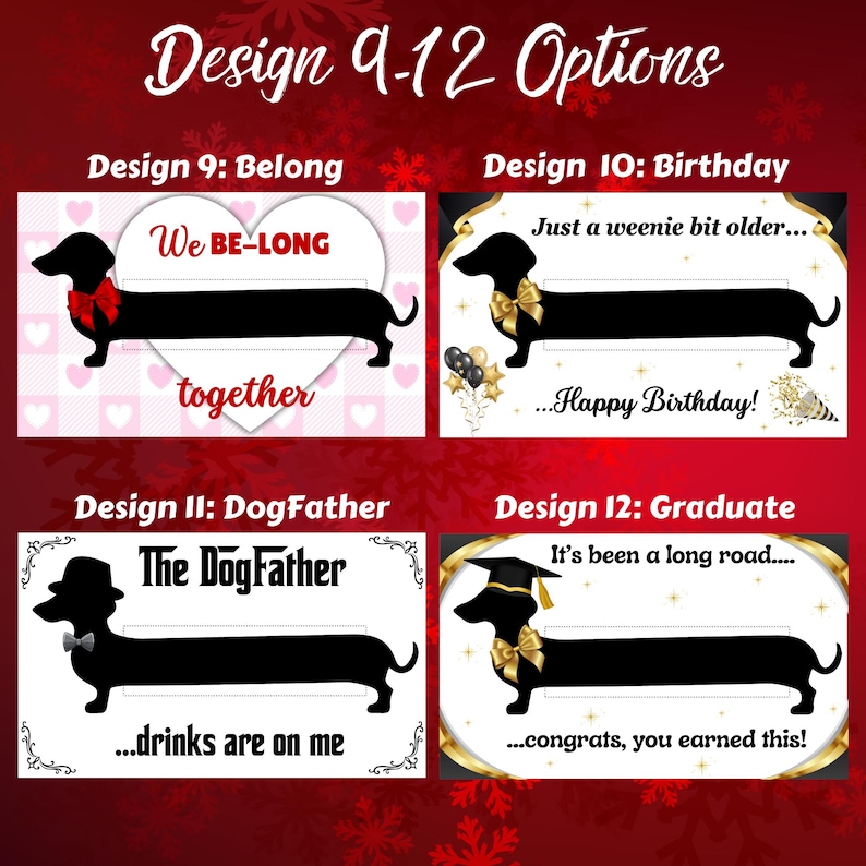 Dachshund Money Holder Cards Design0 9-12: Looking for a fun way to give cash? This Dachshund Money Holder Card is sure to delight any dog lover! Available in 12 clever designs, each card includes  a clear plastic dome to hold rolled-up bills with an adhesive sticker to secure it in place. The card makes a fun and easy stocking stuffer. 

Dachshund Money Holder, Wiener Dog Cash Gift Card, Holiday Stocking Stuffer, Valentines Card, Father's Day Gift, Birthday Card Idea, Graduation Gift