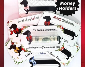 Dachshund Money Holder, Wiener Dog Cash Gift Card, Doxie Holiday Stocking Stuffer, Christmas Card, Unique Birthday Card, Mothers Day