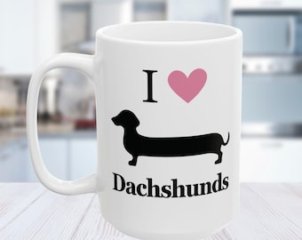 Dachshund Coffee Mug, Funny Wiener Dog Mug, Dog Lover Gift, Doxie Dog Mom Gift, Cute Sausage Dog Cup, Funny Dog Mug