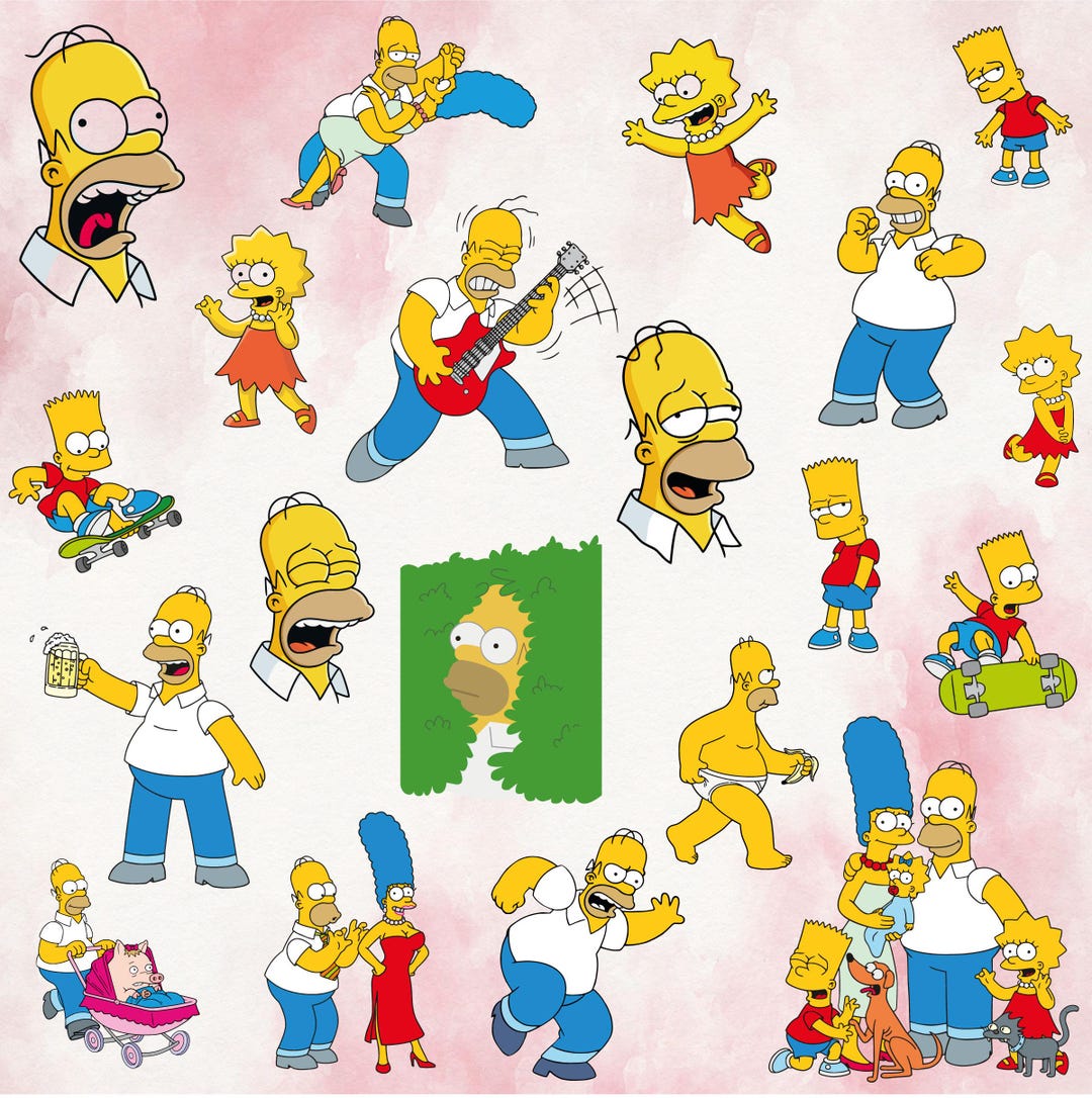 Funny Simpsons Digital Art: 20 Designs (SVG, PNG, EPS) - Etsy