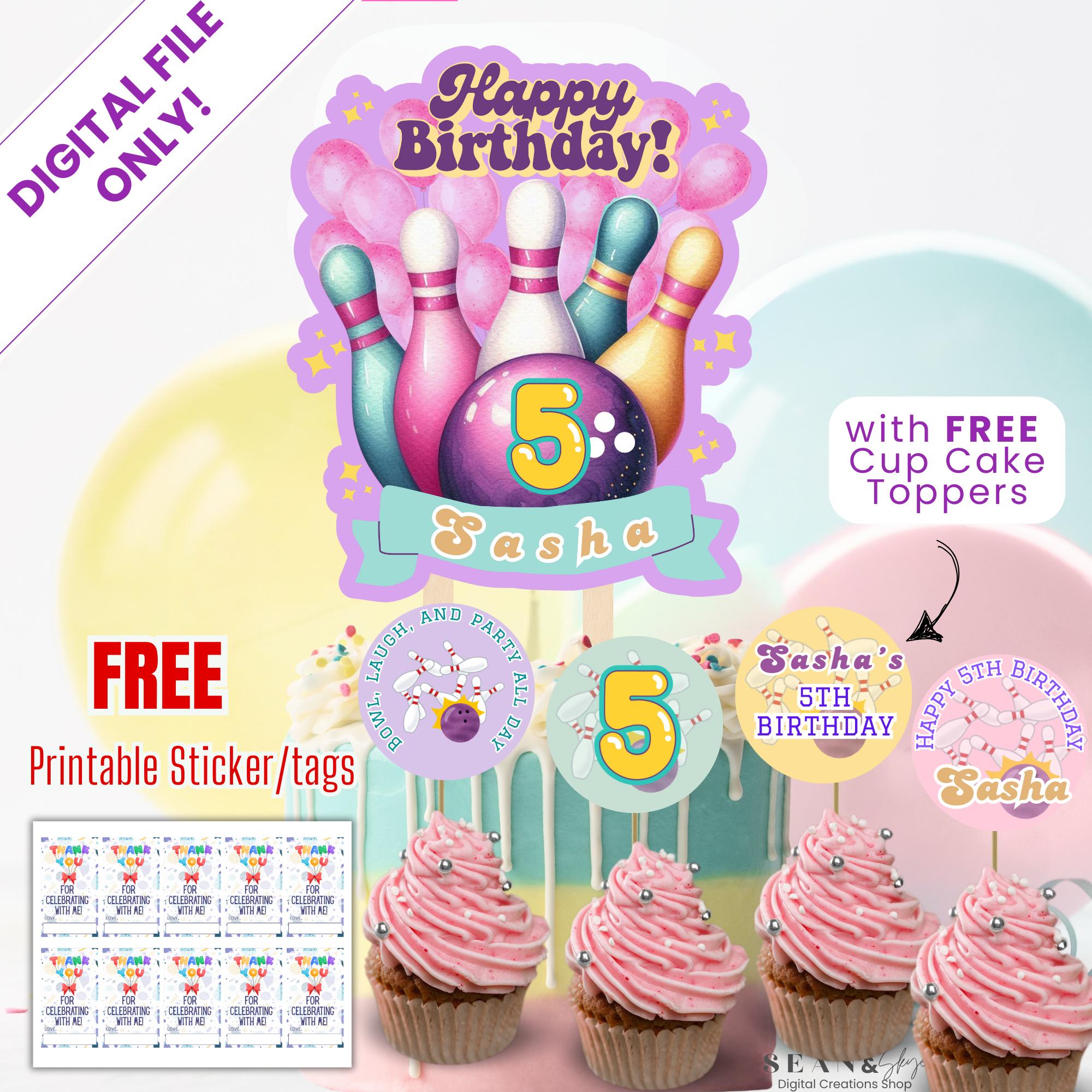 Cowboy Bowling Birthday Cake Topper - Sport Themed Glitter Decoration For Kids' Parties - View #12