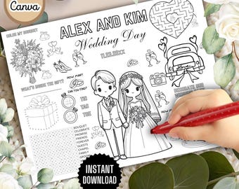 Hochzeits-Malbuch, Malbuch für die Hochzeit, Ausmalbuch für Kinder, Malbuch für Kinder, Hochzeits-Ausmalbuch