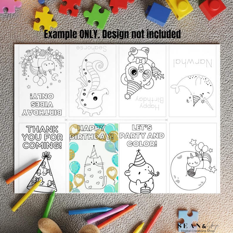 Mini Booklet Template, Printable Coloring Book, DIY Party Favor, Kids ...
