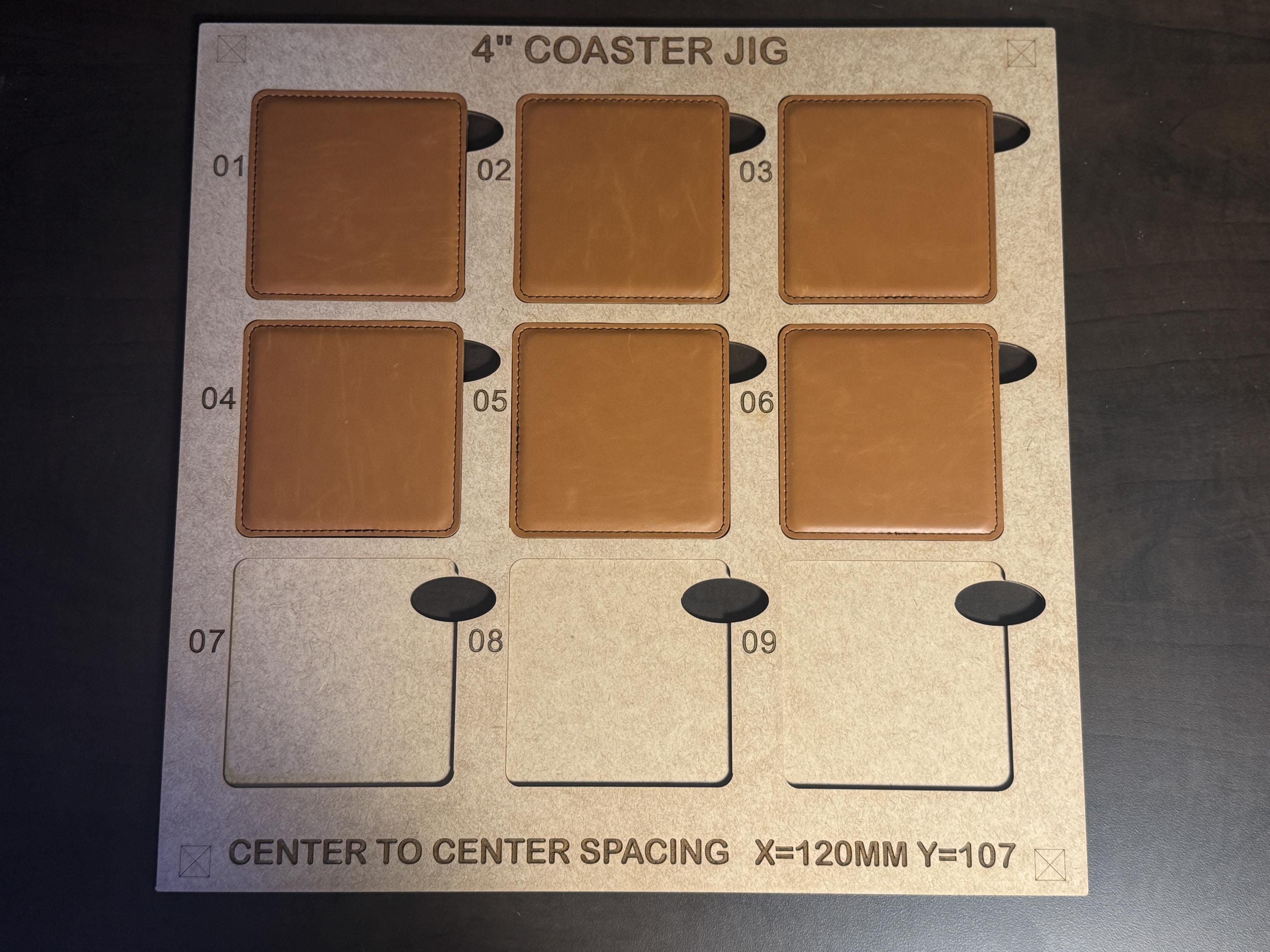 Coaster Jigs Vector Square LEATHERETTE COASTER JIG Set, Digital File, Svg for Laser ...