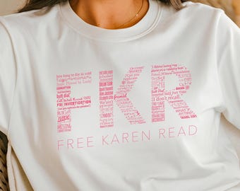 FKR Karen Read Trial Shirt: Pink Letter Tee