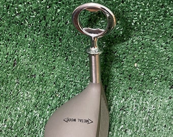 Vintage Golf Club Head Bottle Opener - Metal Wood Edition