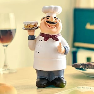 Chef-Statue Für Die Küche - Kunstharz Figur 12x12x32cm Deko