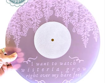 Vinyl Record Slipmat in Frosted Purple Acrylic - The Lakes Folklore Inspired