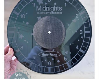 Schallplatten Slipmat in Blau Stahl Spiegelacryl - Anti Hero Midnights Inspiriert