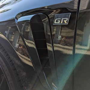 GR Decal Badge Sticker Vinyl Decal - w/ Cut-Out Lettering &quot;G&R&quot; (Pack of 5) - [GR86 | GR Corolla | GR Supra]