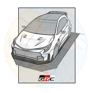 GR Corolla Kunstwerk Automobile Poster Digitaldruck - Skizze [GR Corolla]