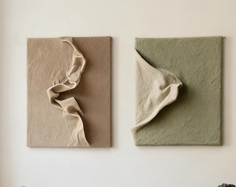 Arte mural abstracto con textura 3D, escultura de pared de estilo vintage, pintura en relieve silenciosa, decoración moderna para dormitorio, oficina o como regalo de inauguración de casa.